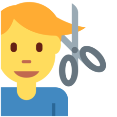 How emoji man getting haircut displayed on Twitter