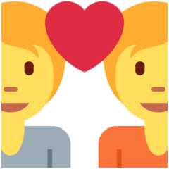 How emoji couple with heart displayed on Twitter