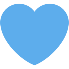 How emoji blue heart displayed on Twitter