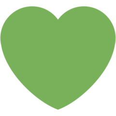 How emoji green heart displayed on Twitter