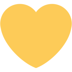 How emoji yellow heart displayed on Twitter