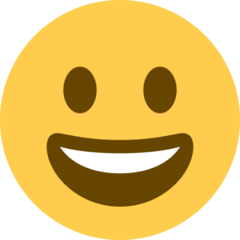 How emoji grinning face displayed on Twitter