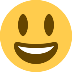 How emoji grinning face with big eyes displayed on Twitter