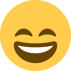 How emoji grinning face with smiling eyes displayed on Twitter