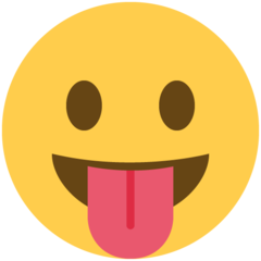 How emoji face with tongue displayed on Twitter