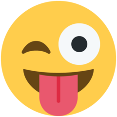 How emoji winking face with tongue displayed on Twitter