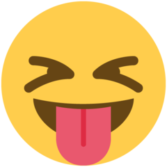 How emoji squinting face with tongue displayed on Twitter