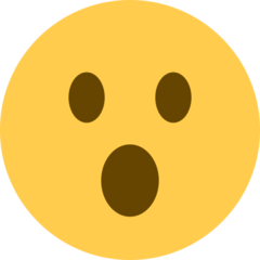 How emoji face with open mouth displayed on Twitter