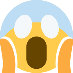 How emoji face screaming in fear displayed on Twitter