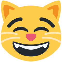 How emoji grinning cat with smiling eyes displayed on Twitter