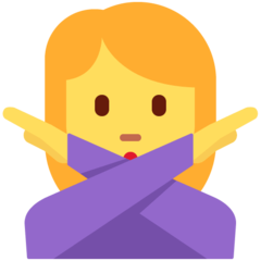 How emoji woman gesturing NO displayed on Twitter