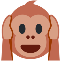 How emoji hear-no-evil monkey displayed on Twitter