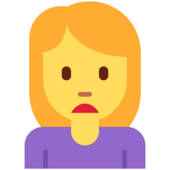 How emoji woman frowning displayed on Twitter