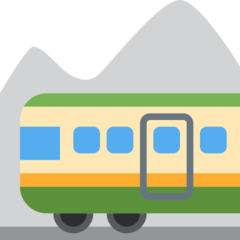 How emoji mountain railway displayed on Twitter