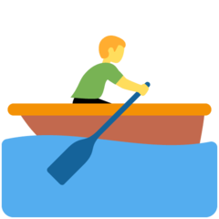 How emoji man rowing boat displayed on Twitter