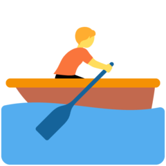 How emoji person rowing boat displayed on Twitter