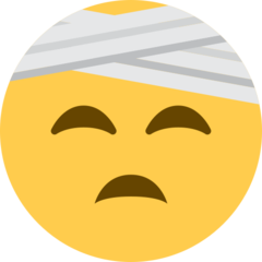 How emoji face with head-bandage displayed on Twitter