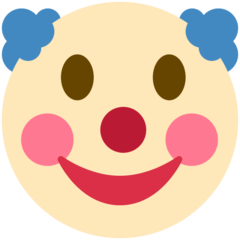 How emoji clown face displayed on Twitter