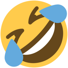 How emoji rolling on the floor laughing displayed on Twitter