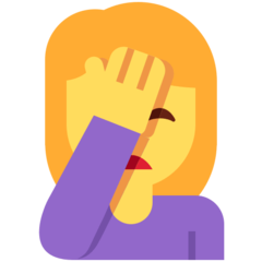 How emoji woman facepalming displayed on Twitter