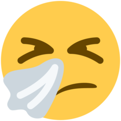 How emoji sneezing face displayed on Twitter