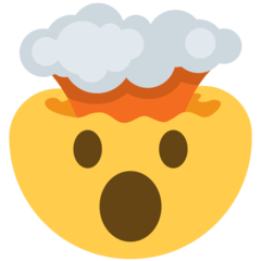 How emoji exploding head displayed on Twitter