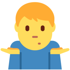 How emoji man shrugging displayed on Twitter