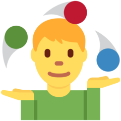 How emoji man juggling displayed on Twitter