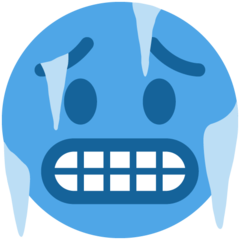 How emoji cold face displayed on Twitter