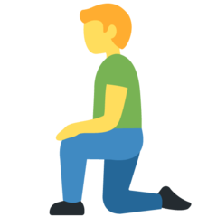 How emoji man kneeling displayed on Twitter