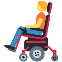 How emoji person in motorized wheelchair displayed on Twitter