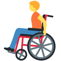 How emoji person in manual wheelchair displayed on Twitter