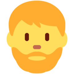 How emoji man: beard displayed on Twitter