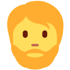 How emoji person: beard displayed on Twitter