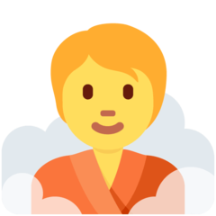 How emoji person in steamy room displayed on Twitter