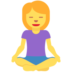 How emoji woman in lotus position displayed on Twitter