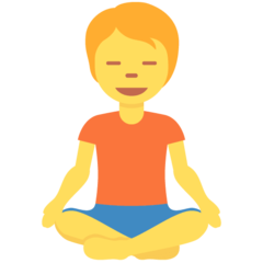 How emoji person in lotus position displayed on Twitter