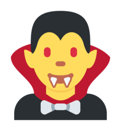 How emoji man vampire displayed on Twitter