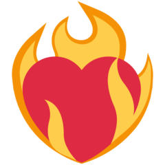 How emoji heart on fire displayed on Twitter