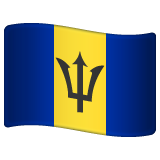 How emoji flag: Barbados displayed on WhatsApp