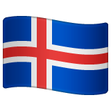 How emoji flag: Iceland displayed on WhatsApp