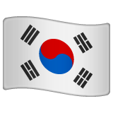 How emoji flag: South Korea displayed on WhatsApp