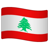 How emoji flag: Lebanon displayed on WhatsApp