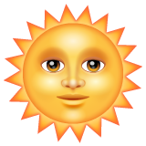 How emoji sun with face displayed on WhatsApp