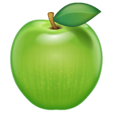 How emoji green apple displayed on WhatsApp