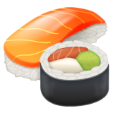 How emoji sushi displayed on WhatsApp