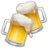 How emoji clinking beer mugs displayed on WhatsApp