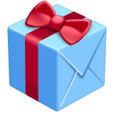 How emoji wrapped gift displayed on WhatsApp