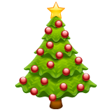 How emoji Christmas tree displayed on WhatsApp