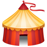 How emoji circus tent displayed on WhatsApp